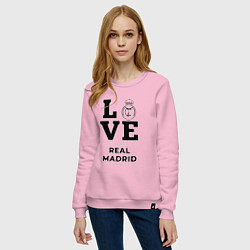 Свитшот хлопковый женский Real Madrid Love Классика, цвет: светло-розовый — фото 2
