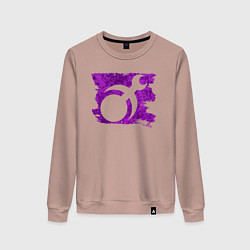 Свитшот хлопковый женский Знак Слаанеш пятно, цвет: пыльно-розовый