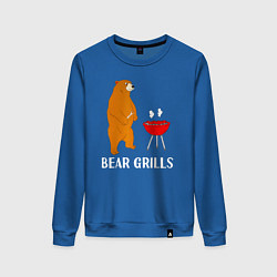 Свитшот хлопковый женский Bear Grills Беар Гриллс, цвет: синий