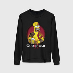 Свитшот хлопковый женский Homer god of bar, цвет: черный