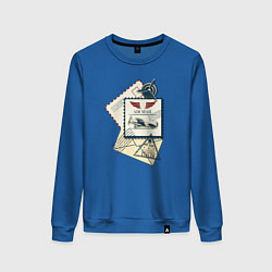 Свитшот хлопковый женский Авиапочта, цвет: синий