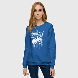 Свитшот хлопковый женский Draw white logo - Ant, цвет: синий — фото 2