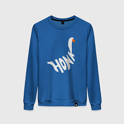 Свитшот хлопковый женский Honk White Гусь Белый, цвет: синий
