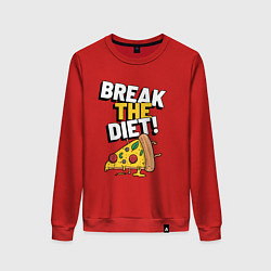 Свитшот хлопковый женский Сломай диету!, цвет: красный