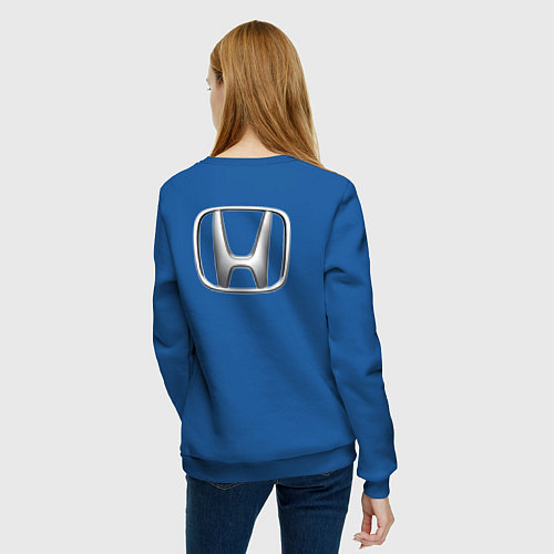 Женский свитшот HONDA ХОНДА LOGO спина / Синий – фото 4