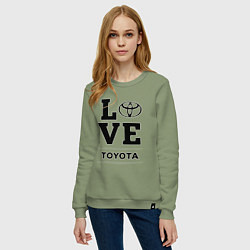Свитшот хлопковый женский Toyota Love Classic, цвет: авокадо — фото 2
