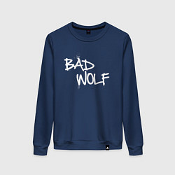 Свитшот хлопковый женский Bad Wolf злой волк, цвет: тёмно-синий