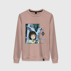 Свитшот хлопковый женский Haku & Sen, цвет: пыльно-розовый