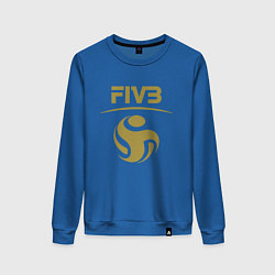 Свитшот хлопковый женский FIVB ВОЛЕЙБОЛ ЛОГО, цвет: синий