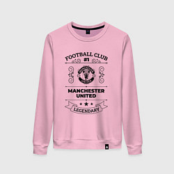 Свитшот хлопковый женский Manchester United: Football Club Number 1 Legendar, цвет: светло-розовый