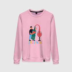 Свитшот хлопковый женский Джаз и Вино, цвет: светло-розовый