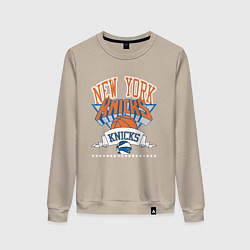 Свитшот хлопковый женский NEW YORK KNIKS NBA, цвет: миндальный