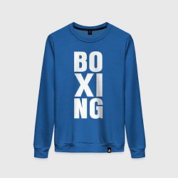 Свитшот хлопковый женский Boxing classic, цвет: синий