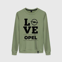 Свитшот хлопковый женский Opel Love Classic, цвет: авокадо