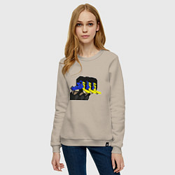 Свитшот хлопковый женский Ena vomit, цвет: миндальный — фото 2