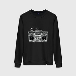 Свитшот хлопковый женский Wu-Tang Boombox, цвет: черный