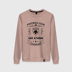 Свитшот хлопковый женский AEK Athens: Football Club Number 1 Legendary, цвет: пыльно-розовый