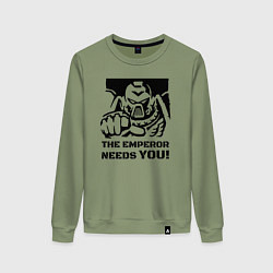 Свитшот хлопковый женский Император нуждается в тебе! трафарет, цвет: авокадо