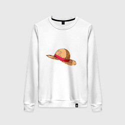 Свитшот хлопковый женский LUFFY HAT, цвет: белый