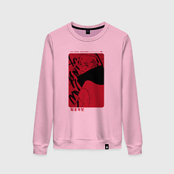 Свитшот хлопковый женский Кэн Рюгудзи -Токийские мстители, цвет: светло-розовый