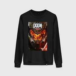 Свитшот хлопковый женский Doom eternal - poster, цвет: черный