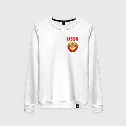 Свитшот хлопковый женский USSR логотип, цвет: белый