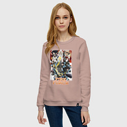 Свитшот хлопковый женский Команда Пламенного отряда - Пламенный отряд, цвет: пыльно-розовый — фото 2