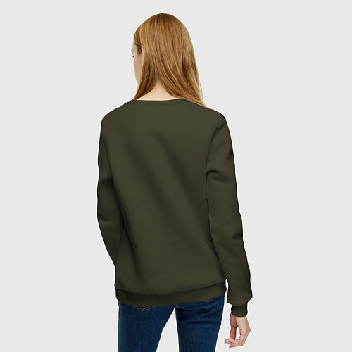 Женский свитшот Кенгуру занимается боксом / Хаки – фото 4