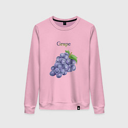 Свитшот хлопковый женский Grape виноград, цвет: светло-розовый