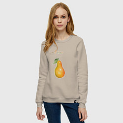 Свитшот хлопковый женский Pear груша, цвет: миндальный — фото 2