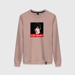 Свитшот хлопковый женский Виктор Cry Baby, цвет: пыльно-розовый
