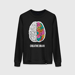 Свитшот хлопковый женский Creative Brain, цвет: черный