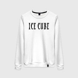 Свитшот хлопковый женский Ice Cube - logo, цвет: белый