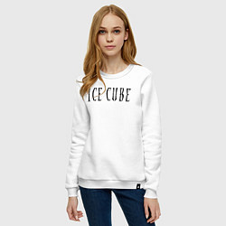 Свитшот хлопковый женский Ice Cube - logo, цвет: белый — фото 2