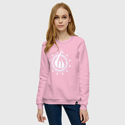 Свитшот хлопковый женский In flames - logo neon, цвет: светло-розовый — фото 2