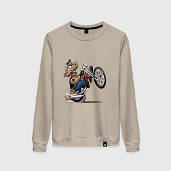 Женский свитшот Кабан на потоцикле