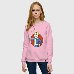 Свитшот хлопковый женский Vault boy like, цвет: светло-розовый — фото 2