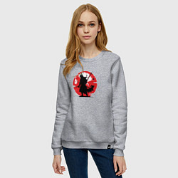 Свитшот хлопковый женский Fearless warrior, цвет: меланж — фото 2