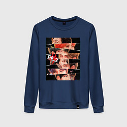 Свитшот хлопковый женский Stray Kids eyes, цвет: тёмно-синий