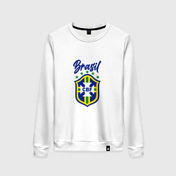 Свитшот хлопковый женский Brasil Football, цвет: белый