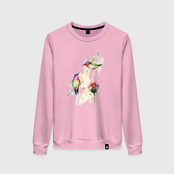 Женский свитшот Живопись полет колибри