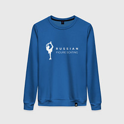 Свитшот хлопковый женский Figure skating of Russia, цвет: синий