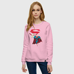 Свитшот хлопковый женский Крипто и Супермен с лого DC Лига Суперпитомцы, цвет: светло-розовый — фото 2