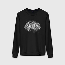 Свитшот хлопковый женский Deathcore dark lettering graffiti, цвет: черный