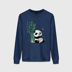 Женский свитшот Панда бамбук и стрекоза