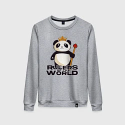 Свитшот хлопковый женский Панда - Правители Мира, цвет: меланж
