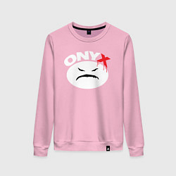 Свитшот хлопковый женский Onyx logo white, цвет: светло-розовый