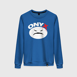 Свитшот хлопковый женский Onyx logo white, цвет: синий