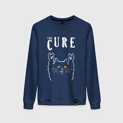 Свитшот хлопковый женский The Cure rock cat, цвет: тёмно-синий