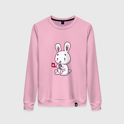Свитшот хлопковый женский Rabbit like, цвет: светло-розовый